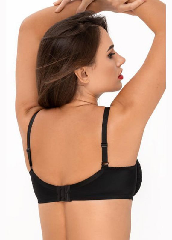 Чёрный бюстгальтер на косточках с полууплотненными чашками Kalyna с косточками