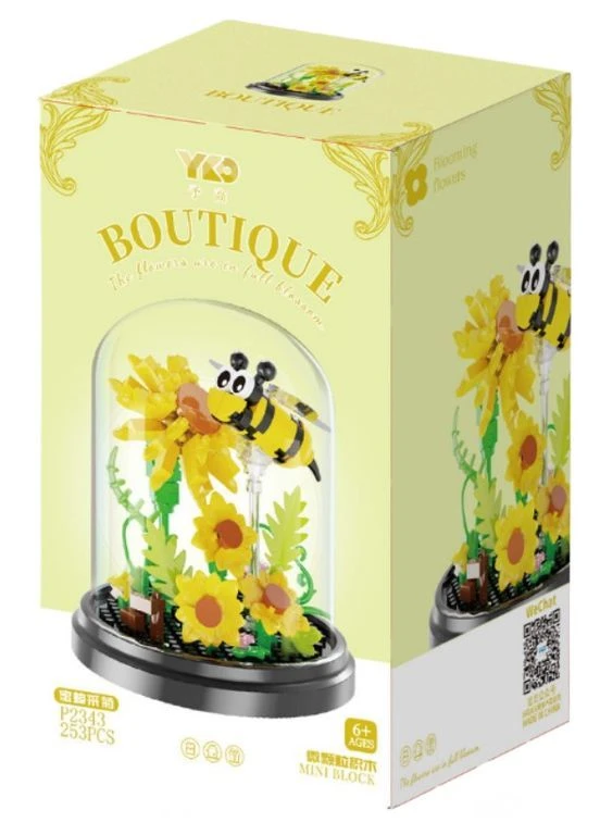 Конструктор Bee in the Flask Серія Flower Beetles Хризантеми з бджолами під куполом 253 деталі (2104619306) No Brand (382242257)