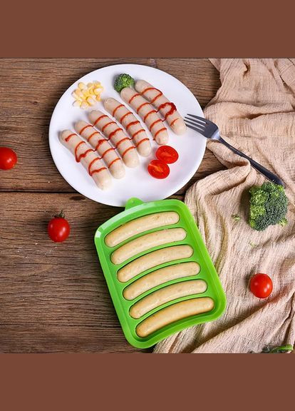 Силіконова форма для запікання хот догів сосисок ковбасок кебаба QW-77 зелена No Brand (323015449)