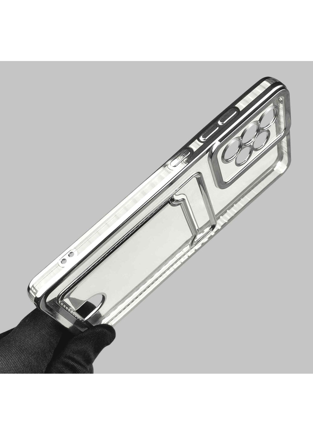 Чохол для Galaxy A52 4G (SM-A525) зі срібною окантовкою з кишенькою для карток на самсунг а52 срібний Samsung (366019988)