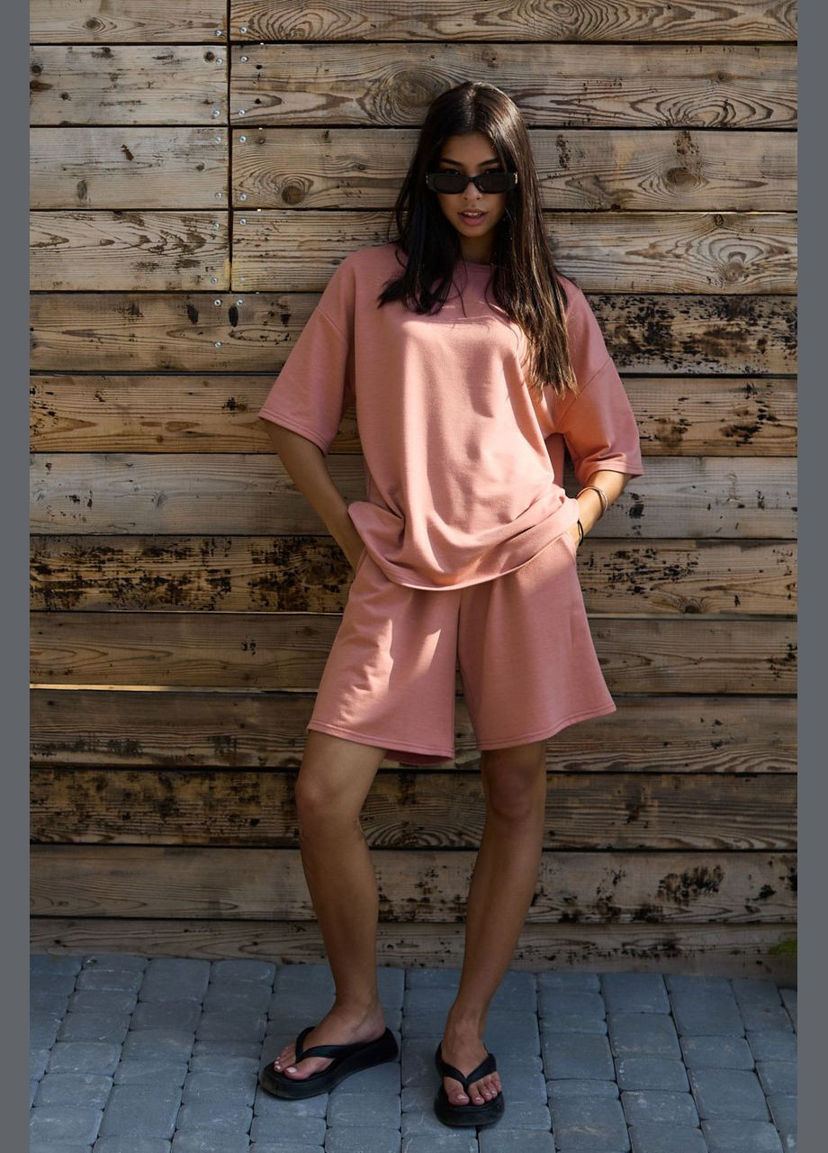 Летний костюм футболка с шортами. Розовый Seventeen (336551392)