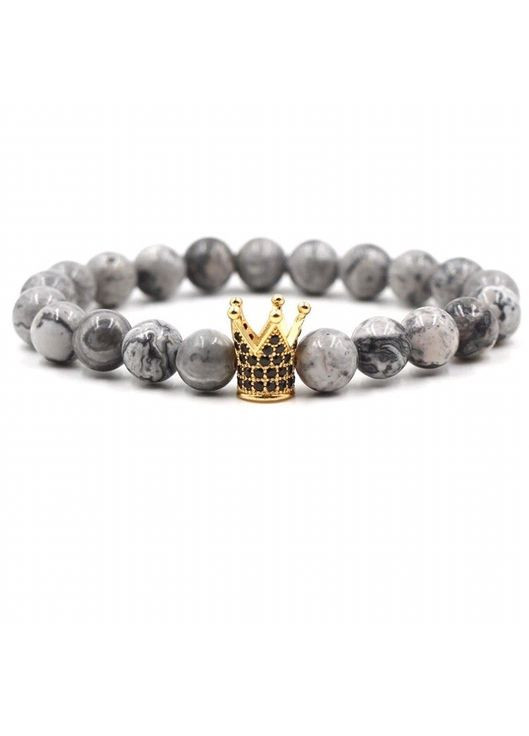 Браслет із яшми з високою короною золотого кольору (20013) Hemst (301071021)