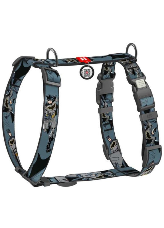 WAUDOG Nylon - Шлея анатомічна H-подібна з малюнком "Тінь Бетмена" і QR-паспортом для собак - S (1,5х30-45х35-45 см) Collar (341122567)