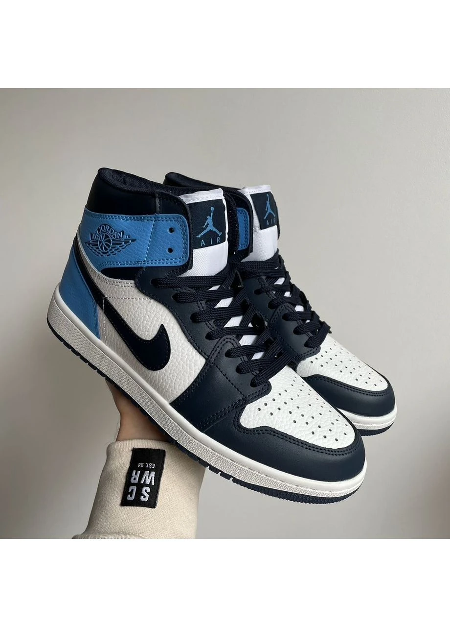 КРОСІВКИ ЖІНОЧІ NIKE AIR JORDAN 1 RETRO HIGH PATENT BLUE TOE НАЙК АІР ДЖОРДАН СИНІ No Brand сині демісезони (392000051)