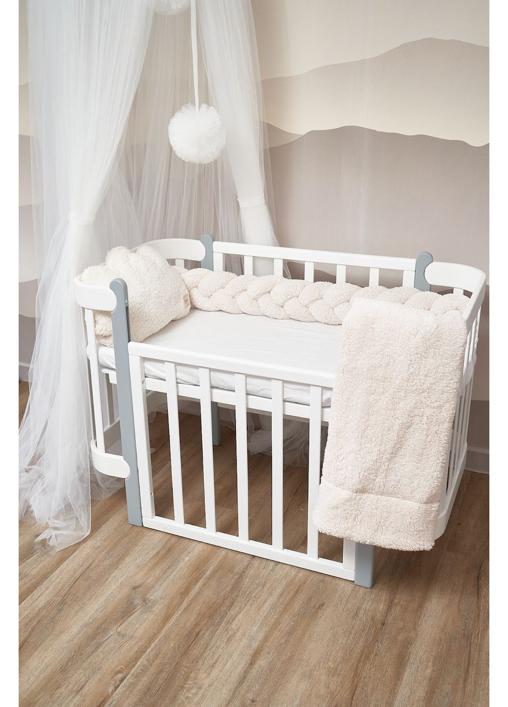 Бампер - косичка 3-х прядна 120 см Teddy Крем-брюле Twins (372852063)