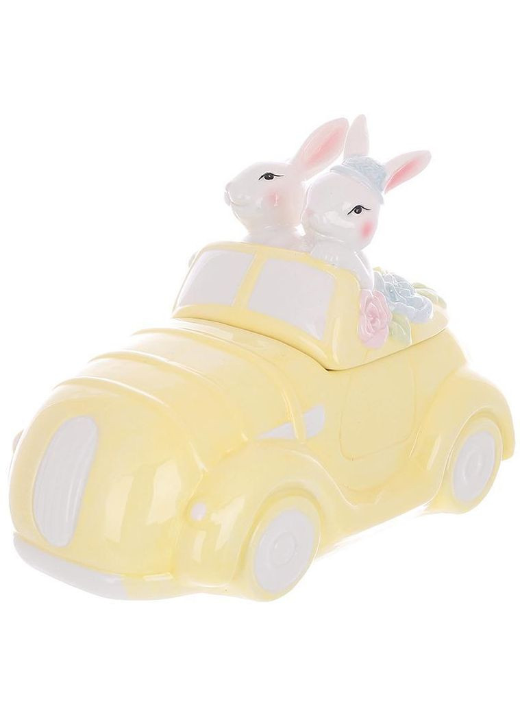 Банка керамічна "Зайчики в Машині" для печива та солодощів 1700мл, жовта Bona (339778120)