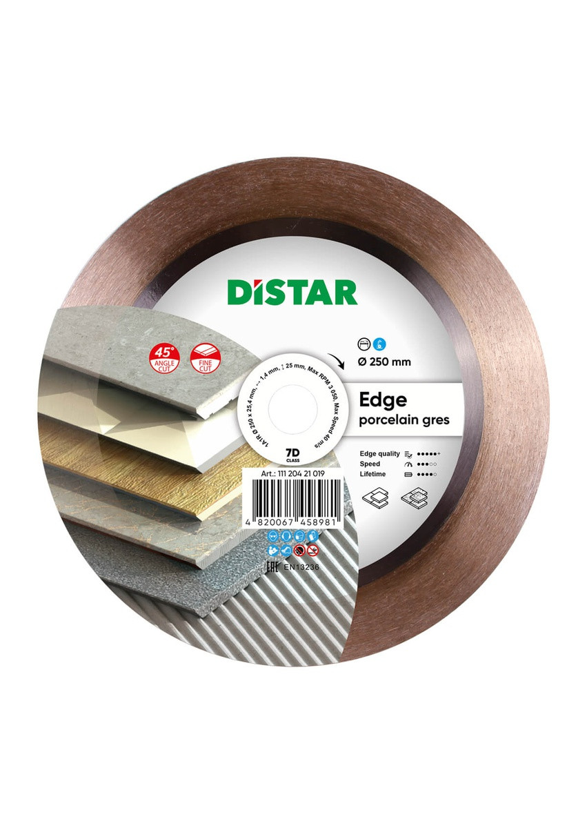 Алмазний диск 1A1R Edge (250 х 1.4 мм, 25.4 мм) відрізний круг 11120421019 (10237) Distar (295038626)