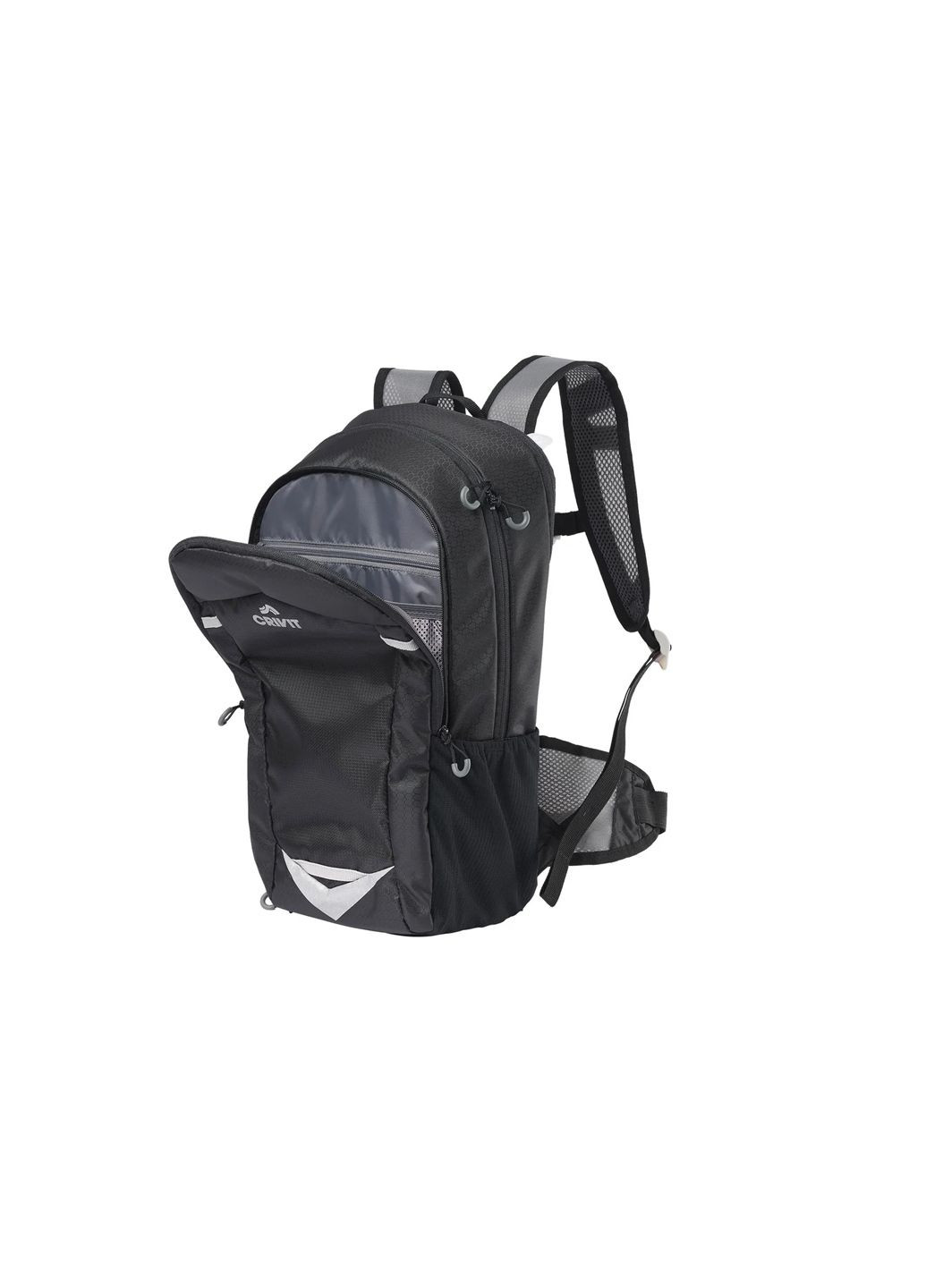 Спортивний рюкзак з відділом для гідратора та дощовиком 14+3 л чорний Crivit (317348308)
