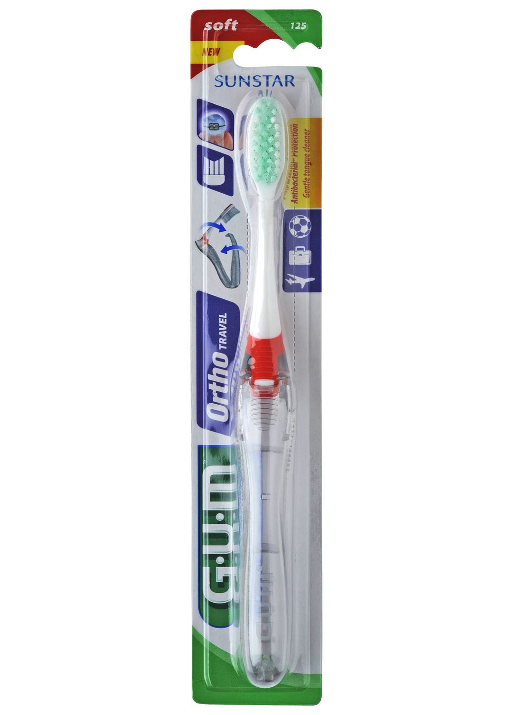 Зубна щітка Travel Ortho дорожна, в асортименті GUM 125MK (343413730)