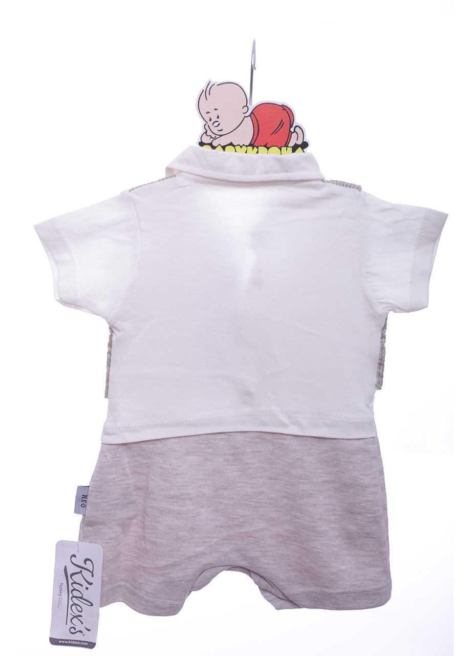 Песочник с коротким рукавом для мальчика baby man бежевый 56 см (43038) BABYKROHA (297200169)