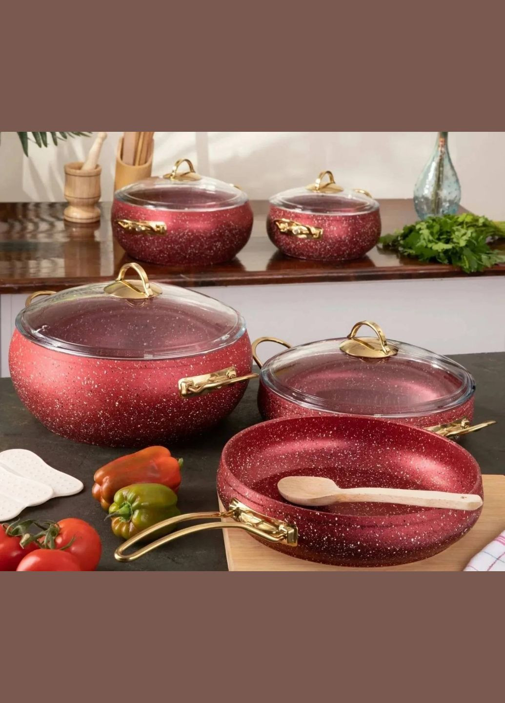 Набір каструль і сковороди . Gold Stone Guvec . 7 предметів 3720\1 Evren (322068504)