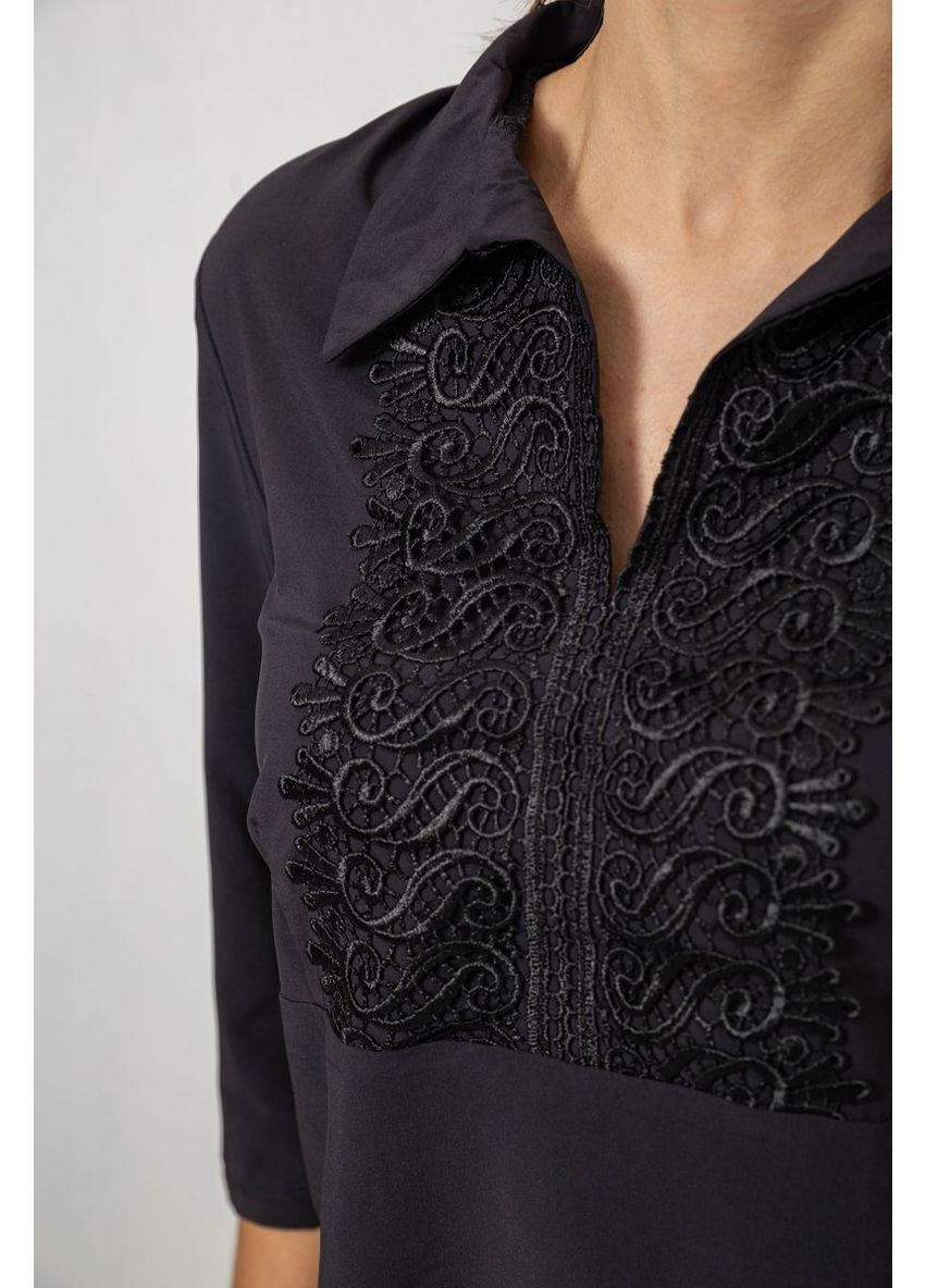 Чорна блуза однотонна Ager 230R70-2