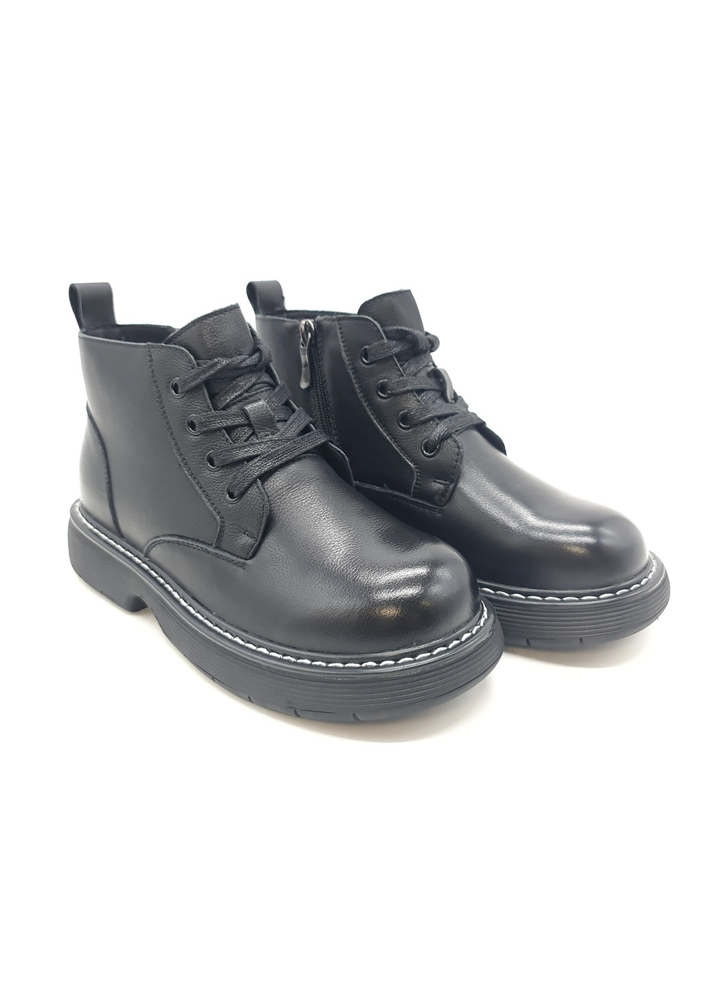 Осенние женские ботинки черные кожаные bv-13-3 23 см (р) Boss Victori