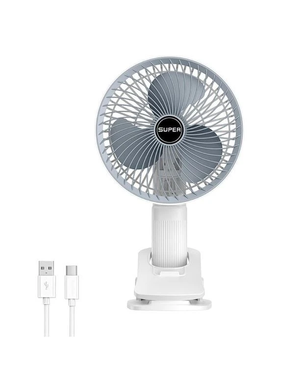 Портативний вентилятор з прищіпкою акумуляторний USB Type-C настільний ручний вентилятор 3 швидкості (GN781) No Brand (397305488)
