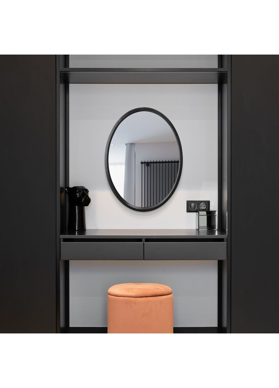 Зеркало овальное деревянное Evolution Black Ясень 600, 800 Luxury Wood (369547057)