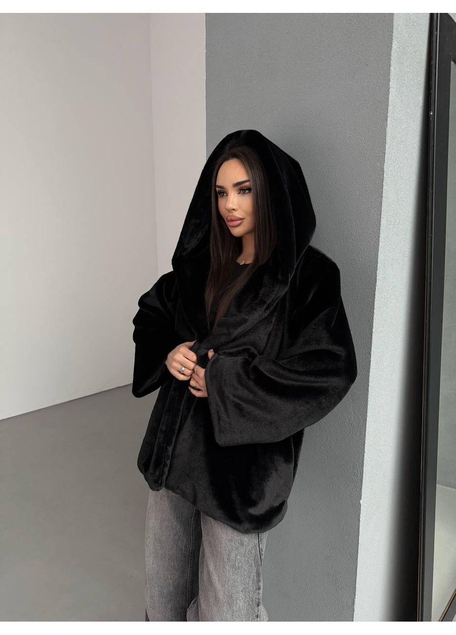 Жіноча шуба з екохутра з поясом No Brand (372390058)