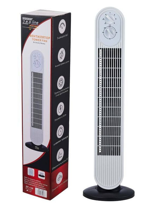 Вентилятор для підлоги ZP-138 500 Вт білий Zepline (364757801)