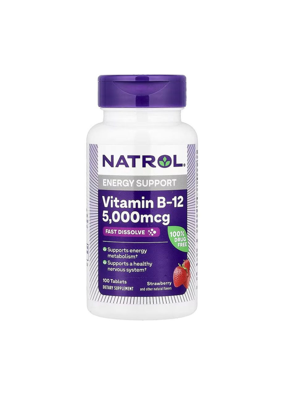 Vitamin B-12 5000mcg - 100 tabs Natrol (369399170)