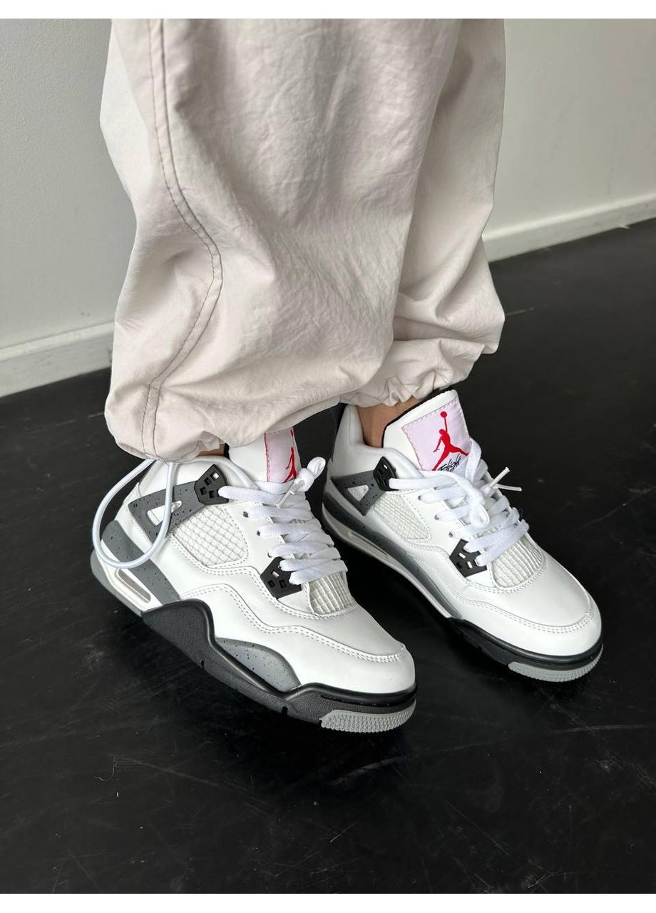КРОСІВКИ ЖІНОЧІ NIKE AIR JORDAN 4 CEMENT НАЙК АІР ДЖОРДАН No Brand білі демісезони (368855026)