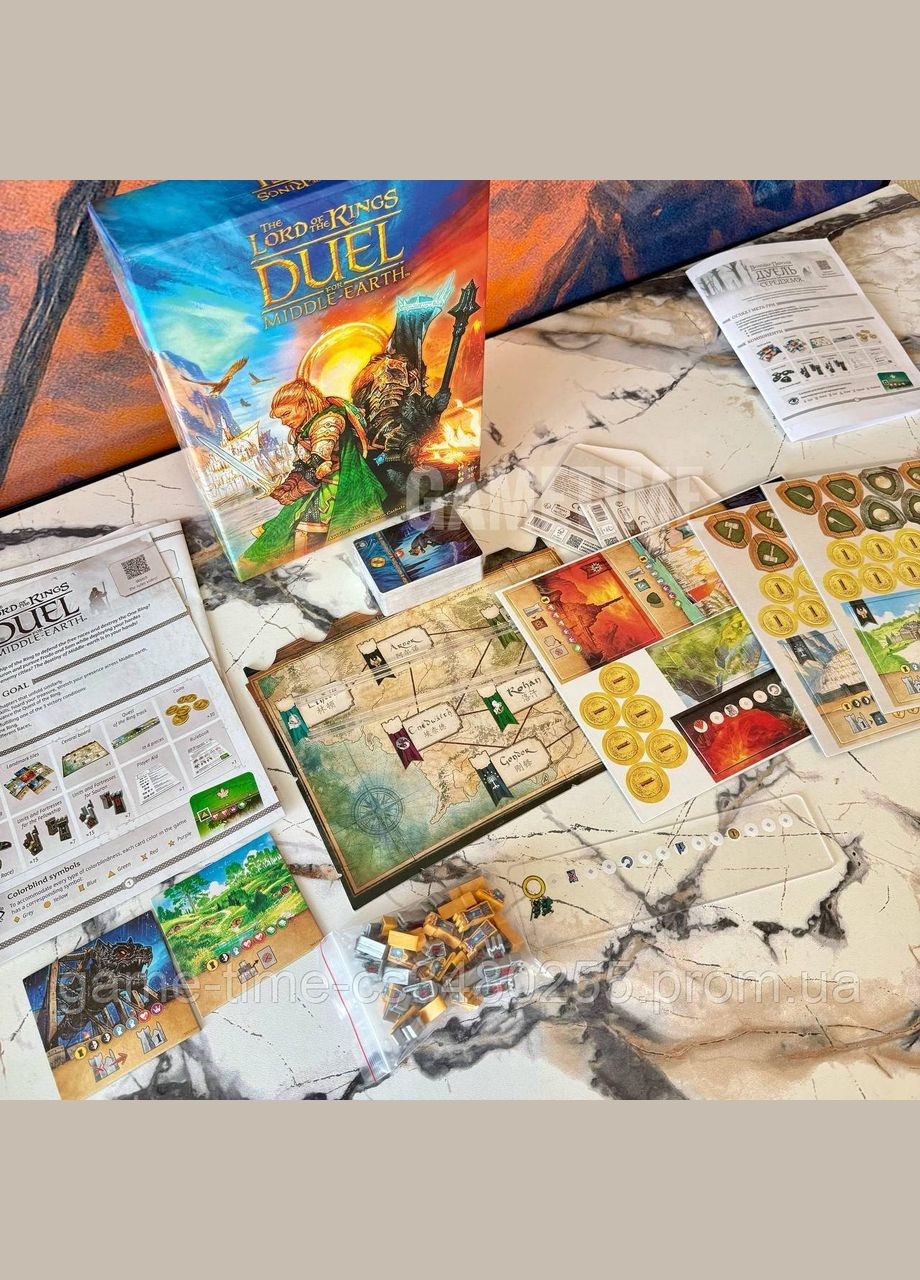 🗡️ Настільна гра The Lord of the Rings: Duel — Битва за Середзем’я + в подарунок правила із перекладом Repos Production (371687199)