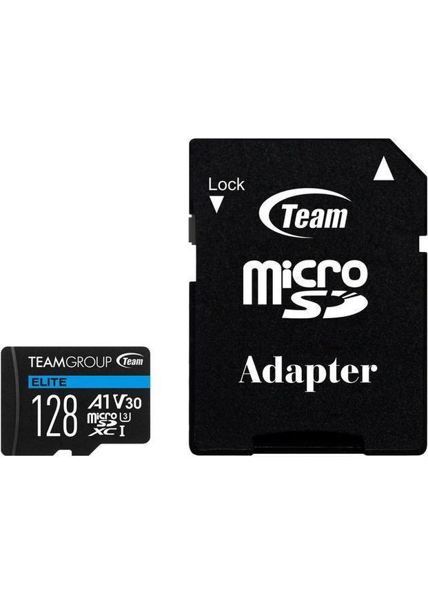 Картка пам'яті MicroSDXC 128 GB UHSI (U3) V30 A1 Elite (TEAUSDX128GIV30A103) Team (278015894)