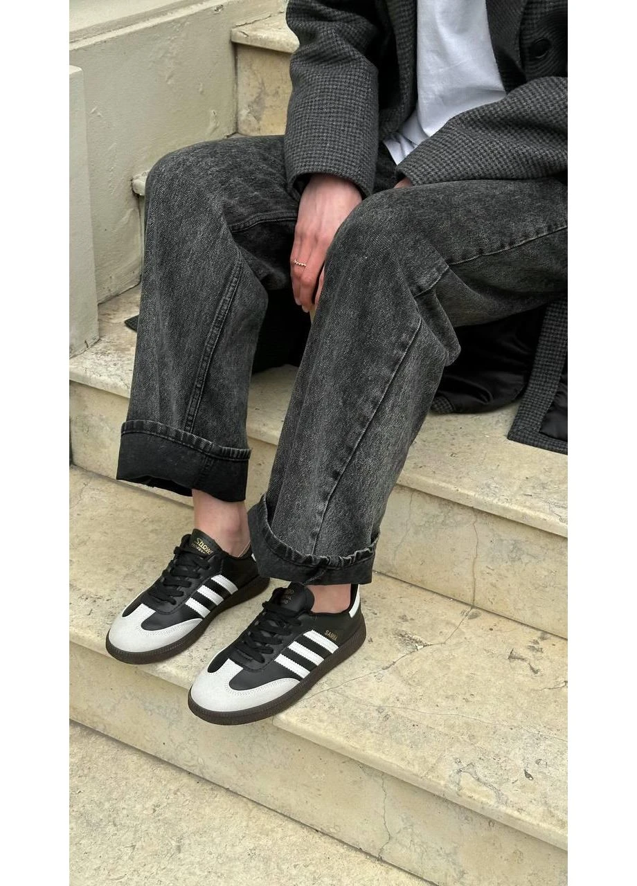 КРОСІВКИ ЖІНОЧІ ADIDAS SAMBA BLACK BEIGE АДІДАС САМБА ЧОРНІ No Brand чорні демісезони (391949439)