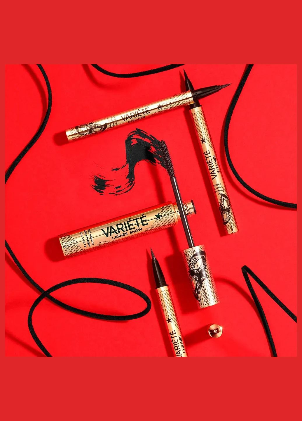 Подводка-фломастер водостойкий, суперстойкая формула Ultra blek VARIETE 7875 Eveline Cosmetics (340110429)