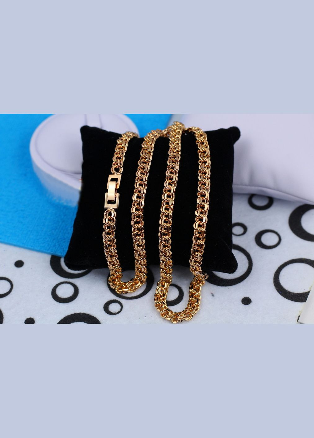 Цепь круглая бисмарк застежка как на часах 45 см 6 мм золотистая Xuping Jewelry (317269331)