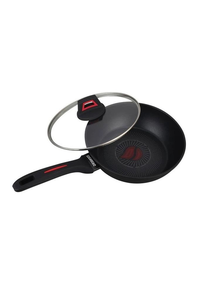 Сковорода Вок EB-13098 28х8см 3.5 л з термоіндикатором та антипригарним покриттям з кришкою 28 см Edenberg (371654802)