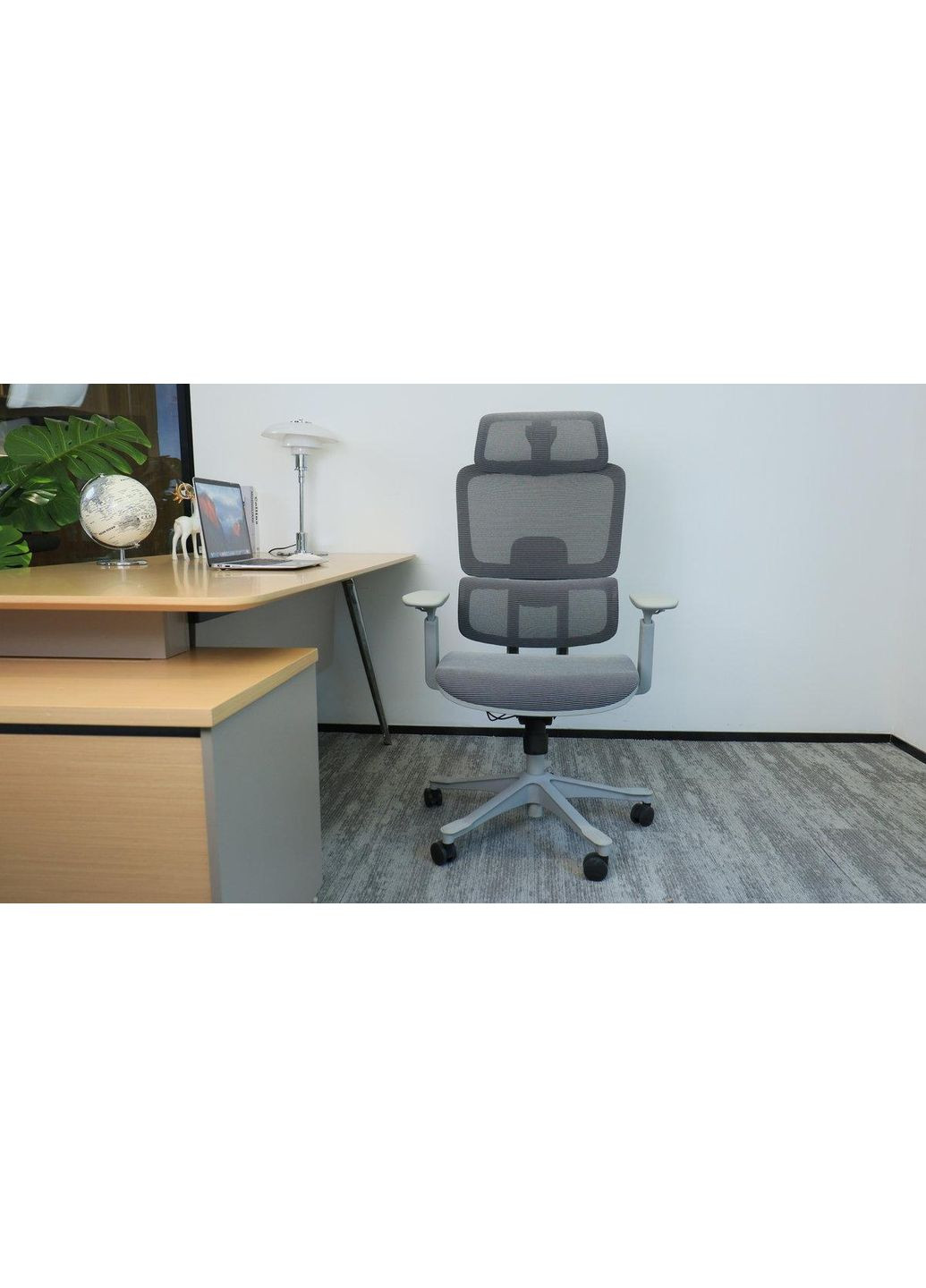 Крісло поворотне WALTER сіра сітка/сірий каркас Intarsio (367253559)