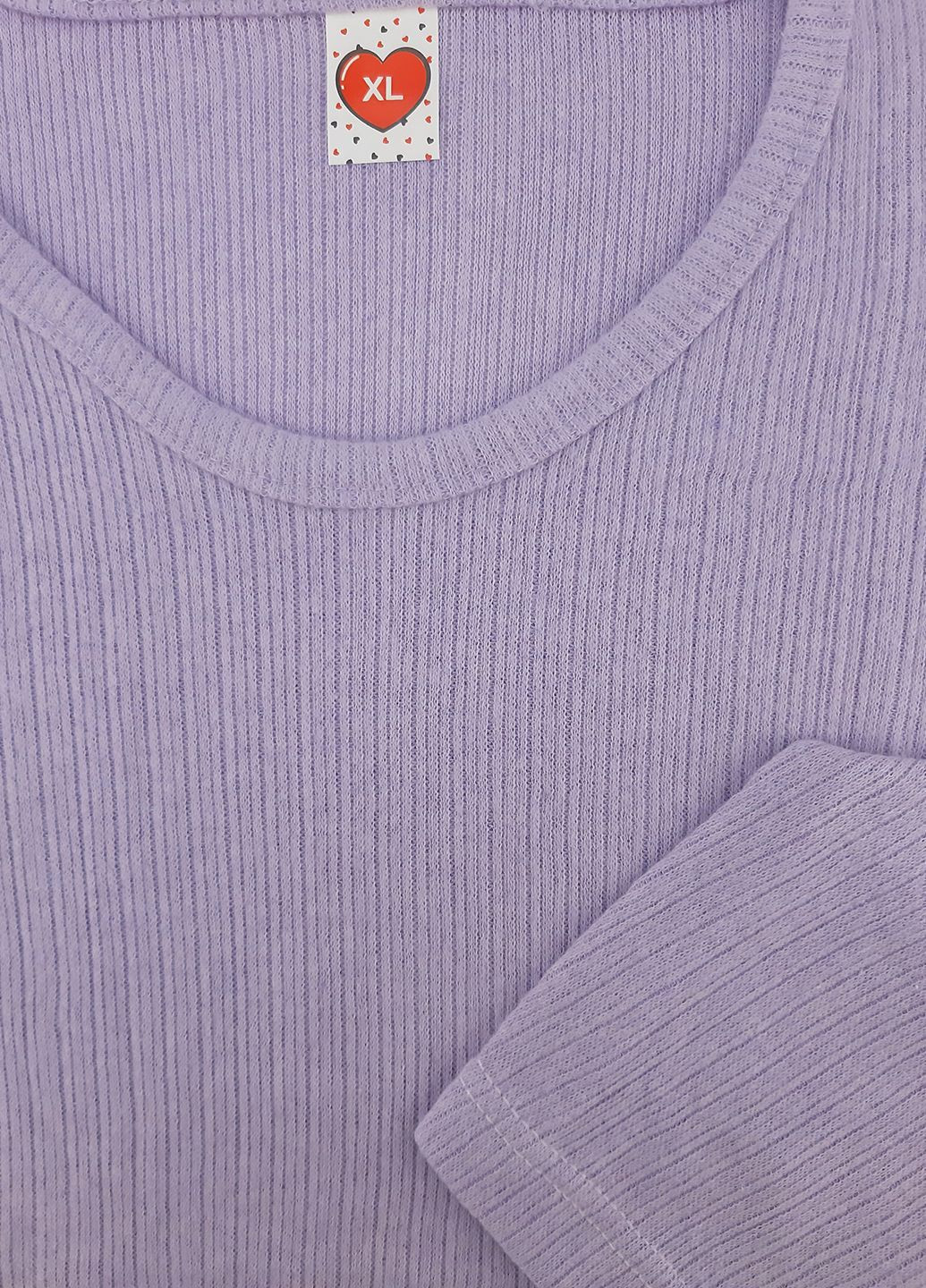 Сиреневая пижама женская трикотаж лонгслив + брюки No Brand