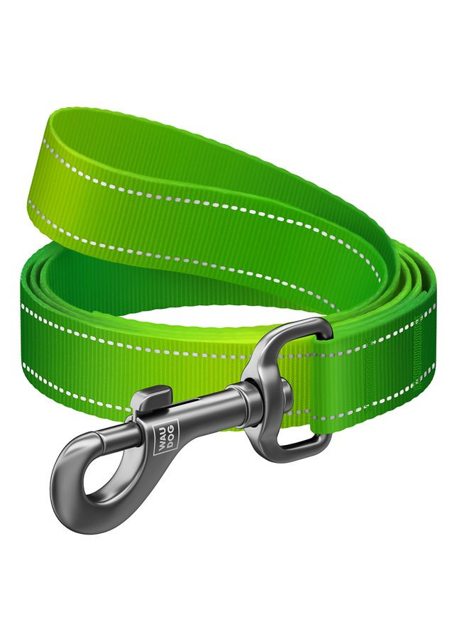 Поводок для собак WAUDOG нейлоновый светоотражающий 25мм 300см для больших собак зеленый ProDobro (373221499)