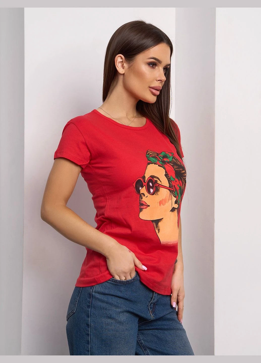 Хлопковая футболка с ярким рисунком No Brand - (328098359)