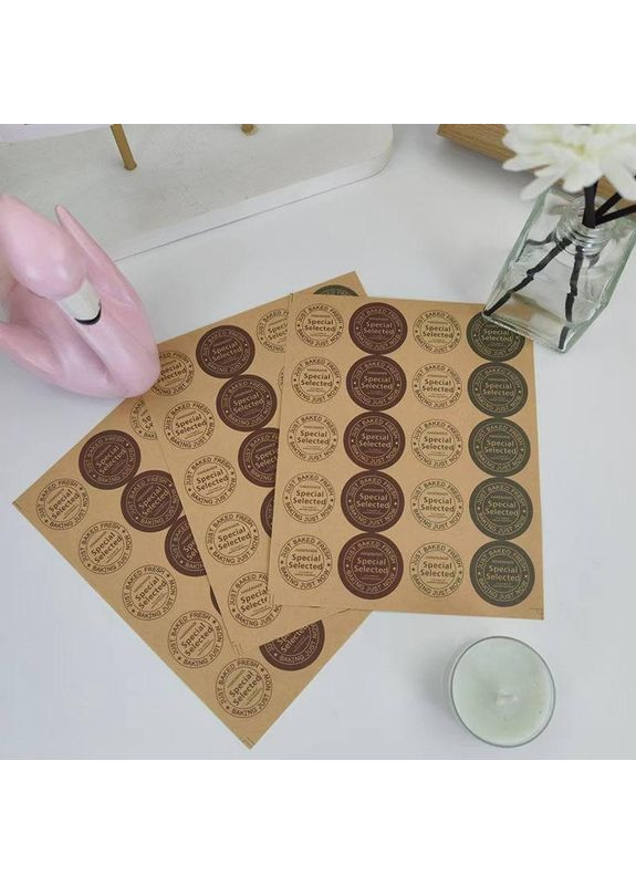 Наклейки декоративные круглые "Special Selected" для конвертов и подарочной упаковки. No Brand (366890407)
