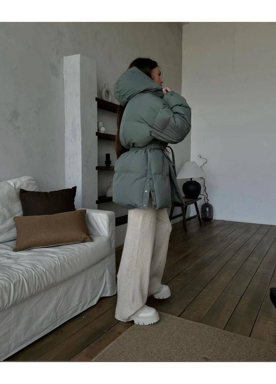 Оливкова зимня куртка — заміри в описі куртка-пальто Vione