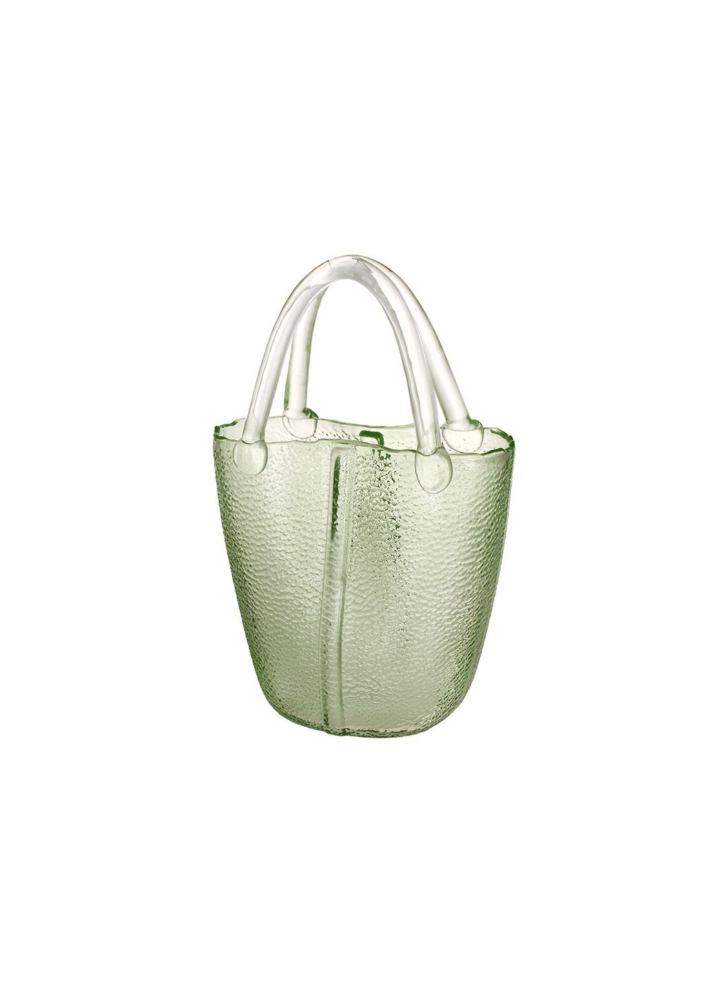 Ваза з прозорого скла у формі Сумочки, 19.5*7.3*29см, зелений BonaDi (344449013)