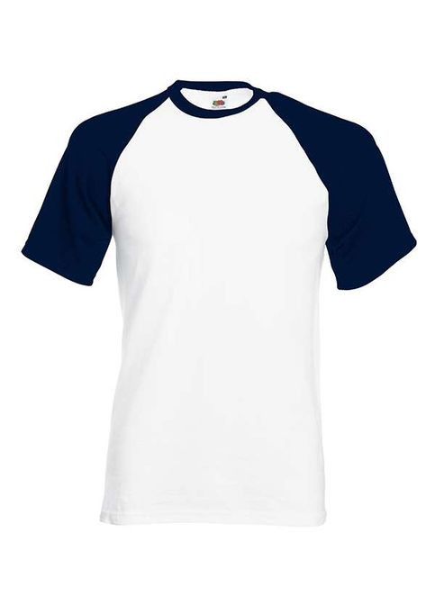 Комбинированная футболка мужская valueweight baseball белый с темно-синим (0610260we2xl) с коротким рукавом Fruit of the Loom