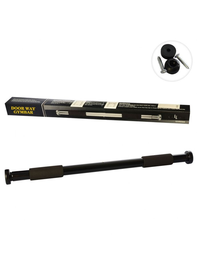 Турник для підтягувань для дверного отвору металевий чорний для дітей та дорослих домашній тренажер Metr+ (368758537)