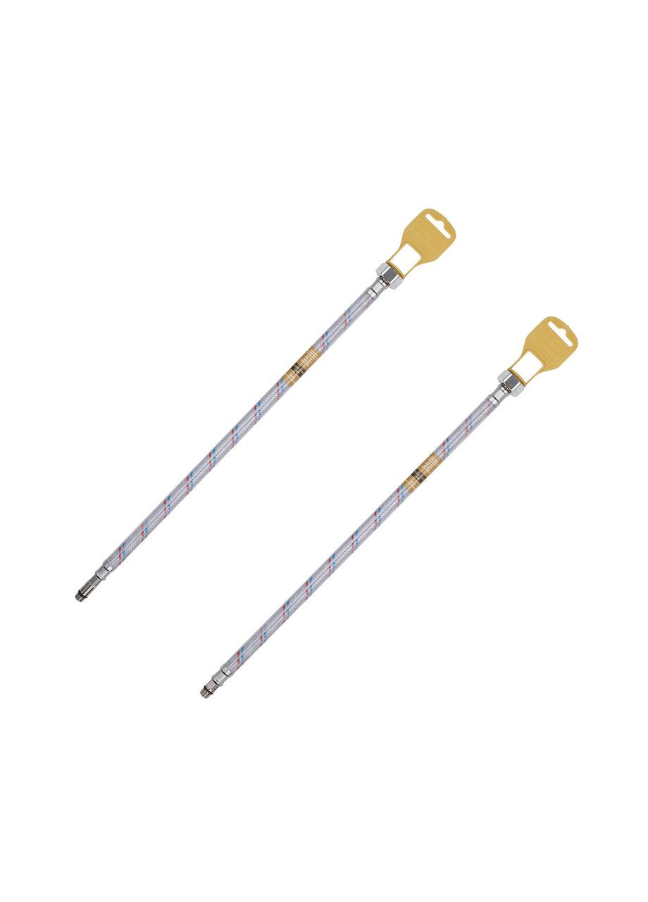 Гибкая подводка для подключения смесителя KRM — 40 1/2"хМ10 в нейлоновой оплетке покрытой ПВХ (пара) Kroner (308752957)