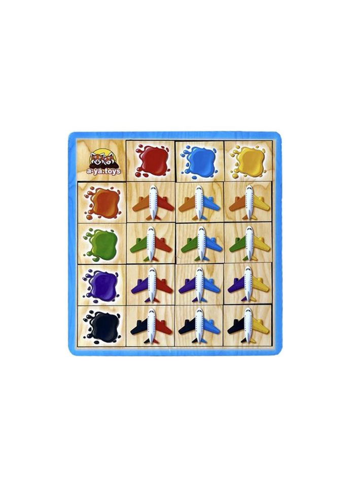 Деревянный пазл-сортер "Самолеты" (ПСФ105) PSF105 изучение цветов Ubumblebees (372494738)