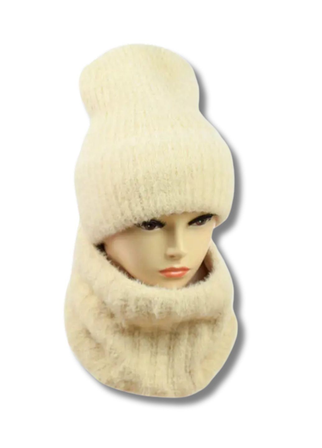 Жіночий ангоровий комплект шапка + бафф - Ірма No Brand Жіночий зимовий комплект (353828237)