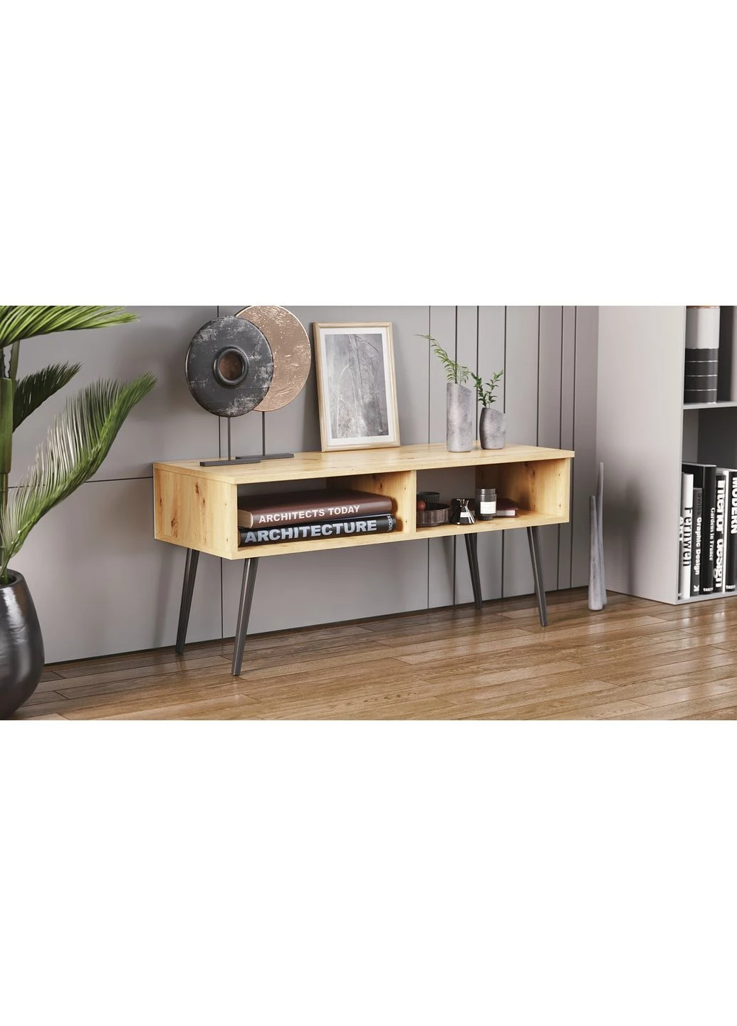 Тумба под ТВ Невада 45x100x38 Черный металл ДСП 16 мм (FRD-106726) Ferrum-decor (377387830)