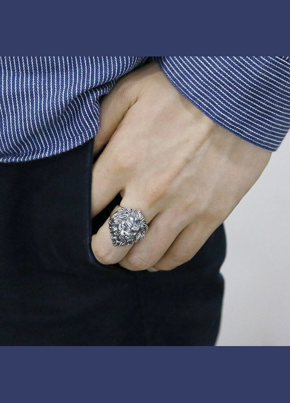 Мужское кольцо высокой власти Перстень в виде 3D льва размер регулируемый Fashion Jewelry (285110830)