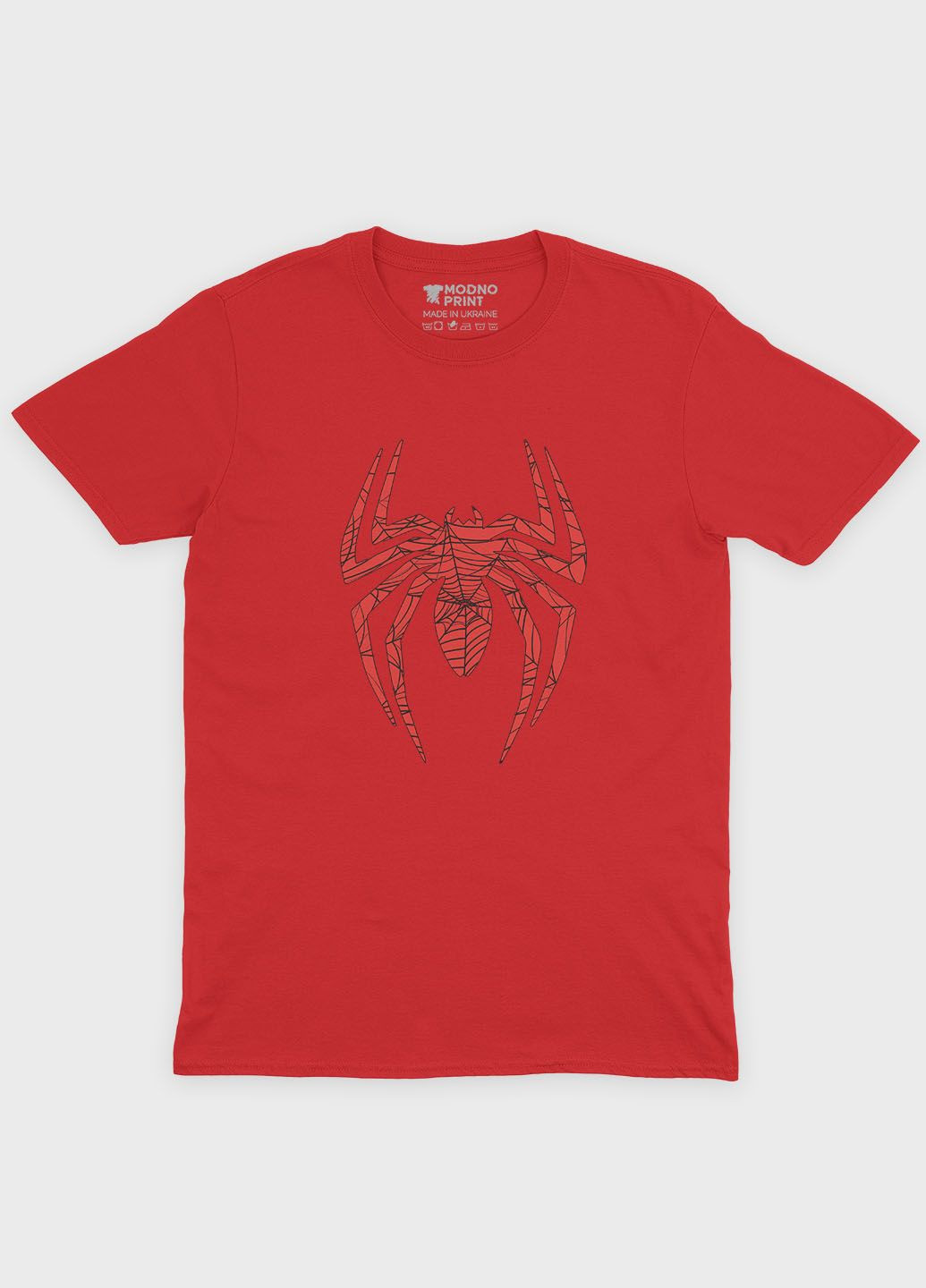 Червона демісезонна футболка для хлопчика з принтом супергероя - людина-павук (ts001-1-sre-006-014-029-b) Modno