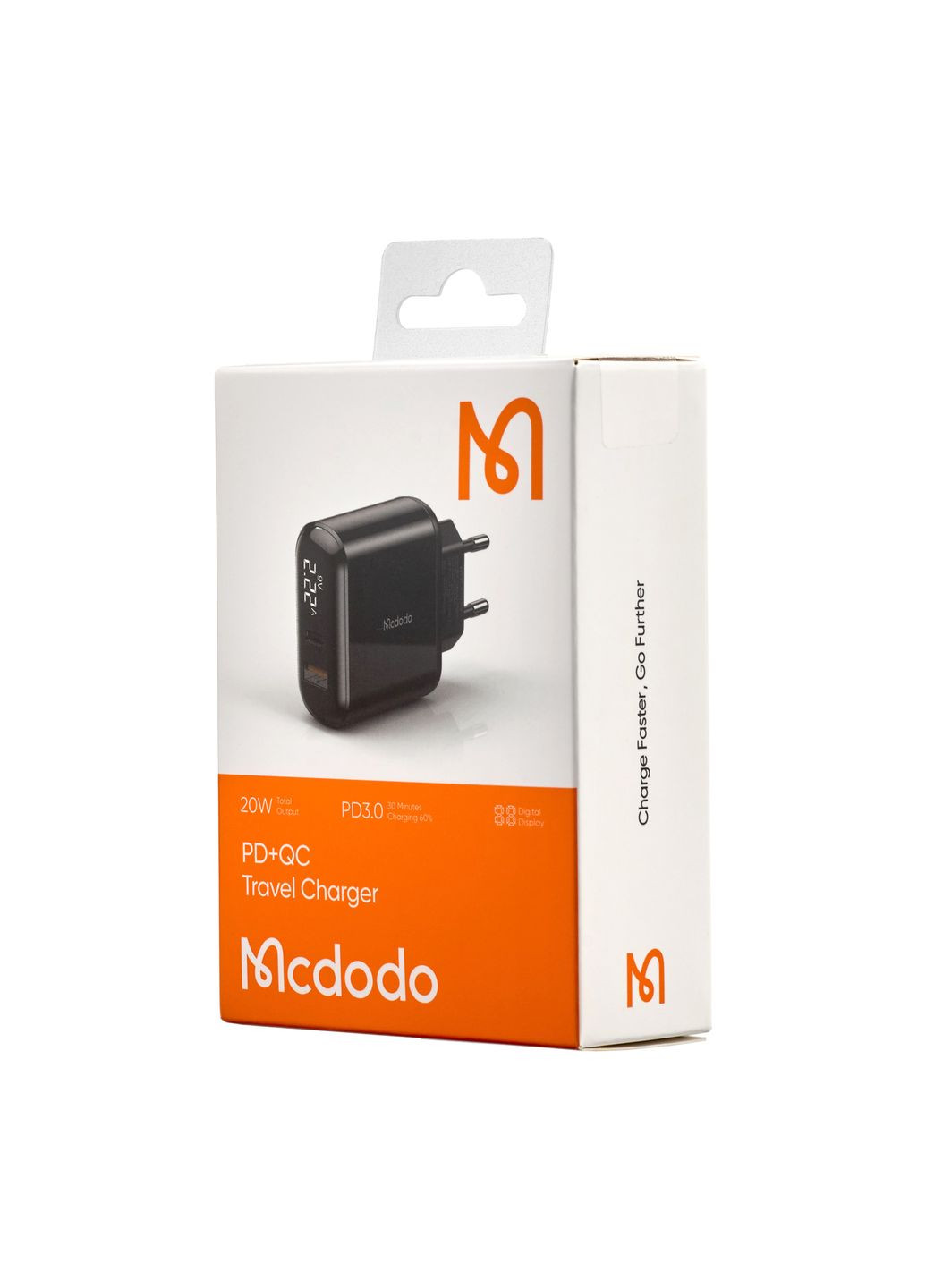 МЗП Chocolate Series Digital Display 20W PD + QC3.0 Charger ( EU plug ) CH-7170 Black McDodo (297454179)