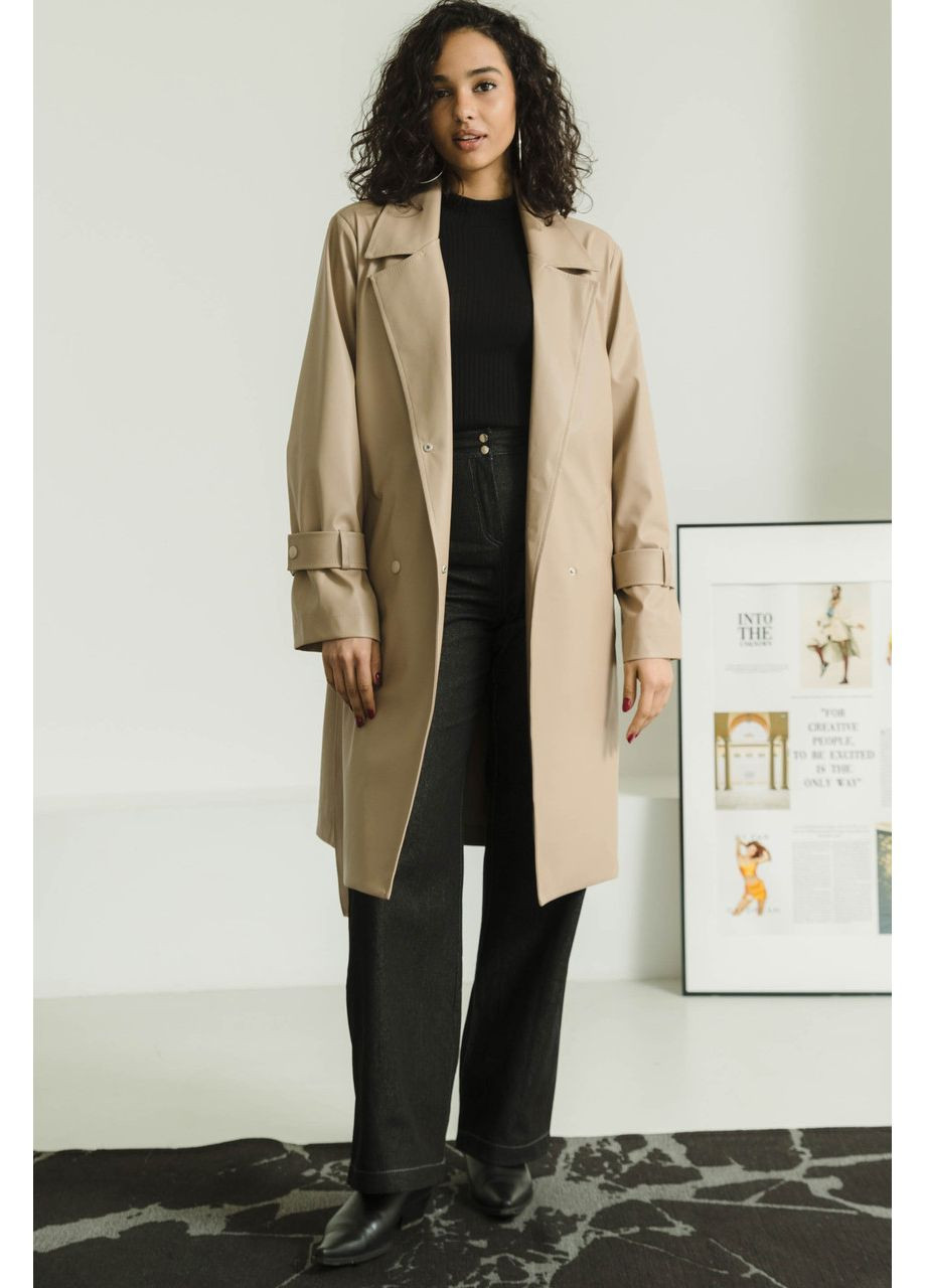 Бежевое демисезонное Бежевый тренч из эко-кожи Seventeen