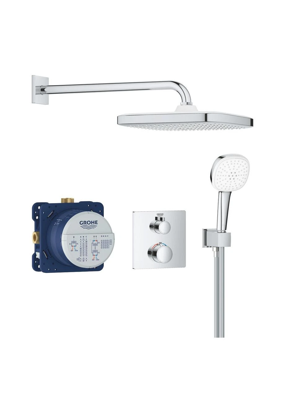 Grohtherm Скрытая душевая система с Tempesta 250 Cube (34871000) Grohe (381380585)
