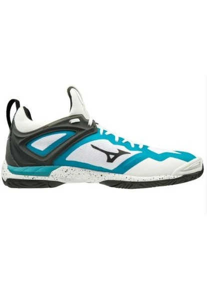 Цветные всесезонные кроссовки муж. wave mirage 3 - wht/blk/enamelblu (44.5) uk10 Mizuno
