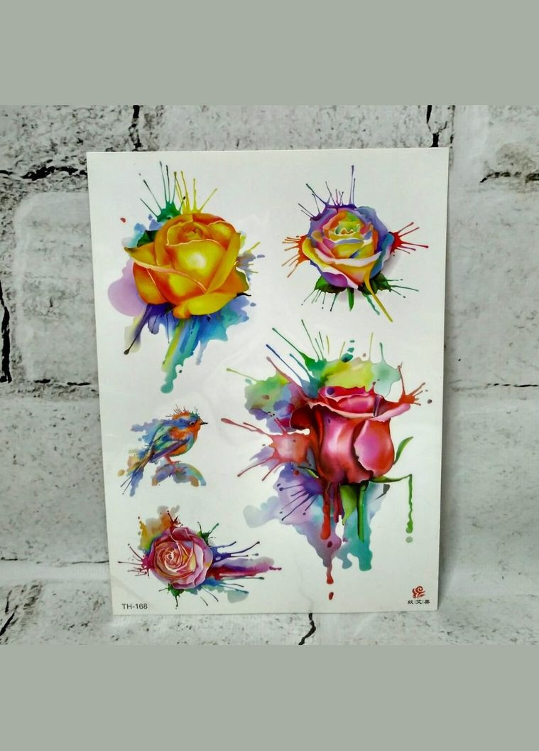 Флеш тату временные татуировки на тело лист 21х15 см No Brand (328088647)