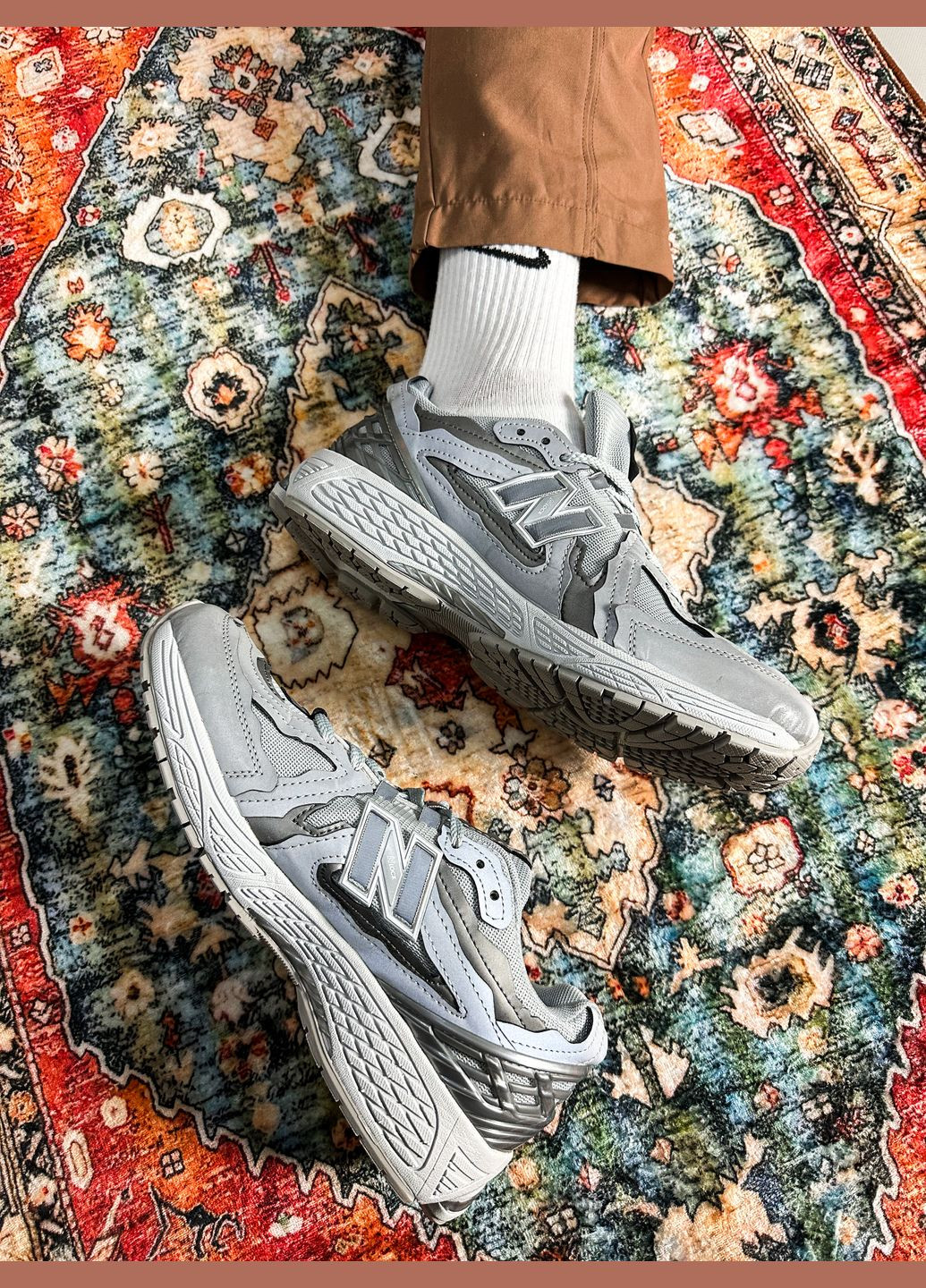 Серые всесезонные кроссовки мужские и женские new balance 1906d grey reflective | нью беланс 1906d рефлективные серые No Brand